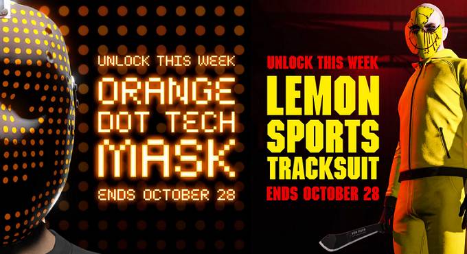 Débloquer GTA Online Masque de hockey à pois orange et jogging citron
