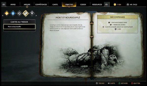 Soluce God Of War 2018 Carte au Trésor Mort et boursouflé Soluce God Of War 2018 Carte au Trésor Mort et boursouflé