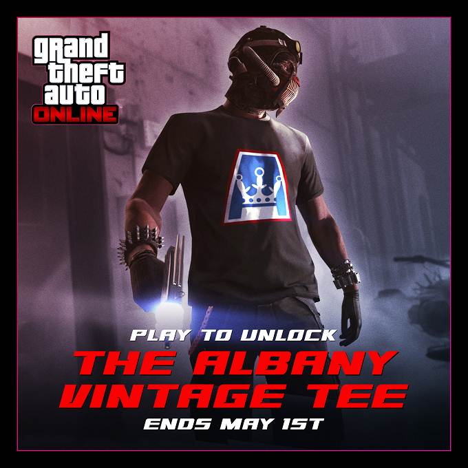 Débloquez t-shirt Albany vintage gta online 2019