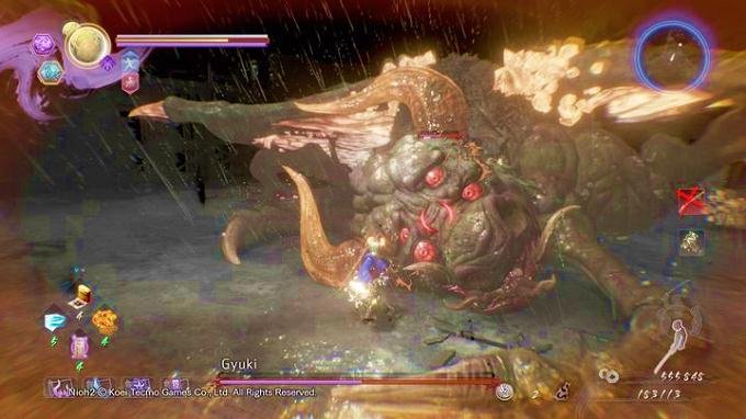 Vaincre Gyuki dans Nioh 2, mission Eaux envahissantes Guide