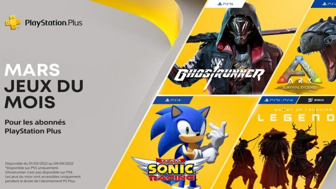 PS Plus pour mars 2022 - Nouveaux jeux gratuits PS5 et PS4