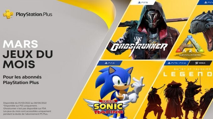 Playstation Plus pour mars 2022 PS Plus pour mars 2022 - Nouveaux jeux gratuits PS5 et PS4