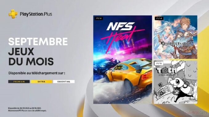 PS+ Septembre 2022 - Jeux gratuits PS5 et PS4 (Playstation Plus)