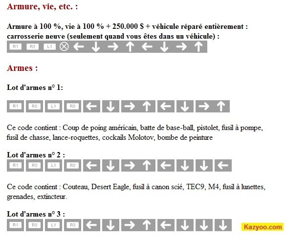 PS2 GTA san andreas codes part 1